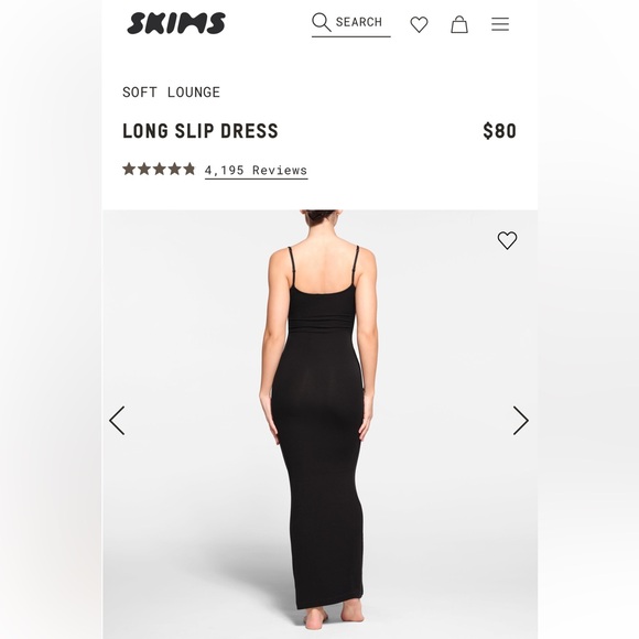 SKIMS FITS EVERYBODY LONG SLIP DRESS ‘ONYX’ - Picture 6 of 6